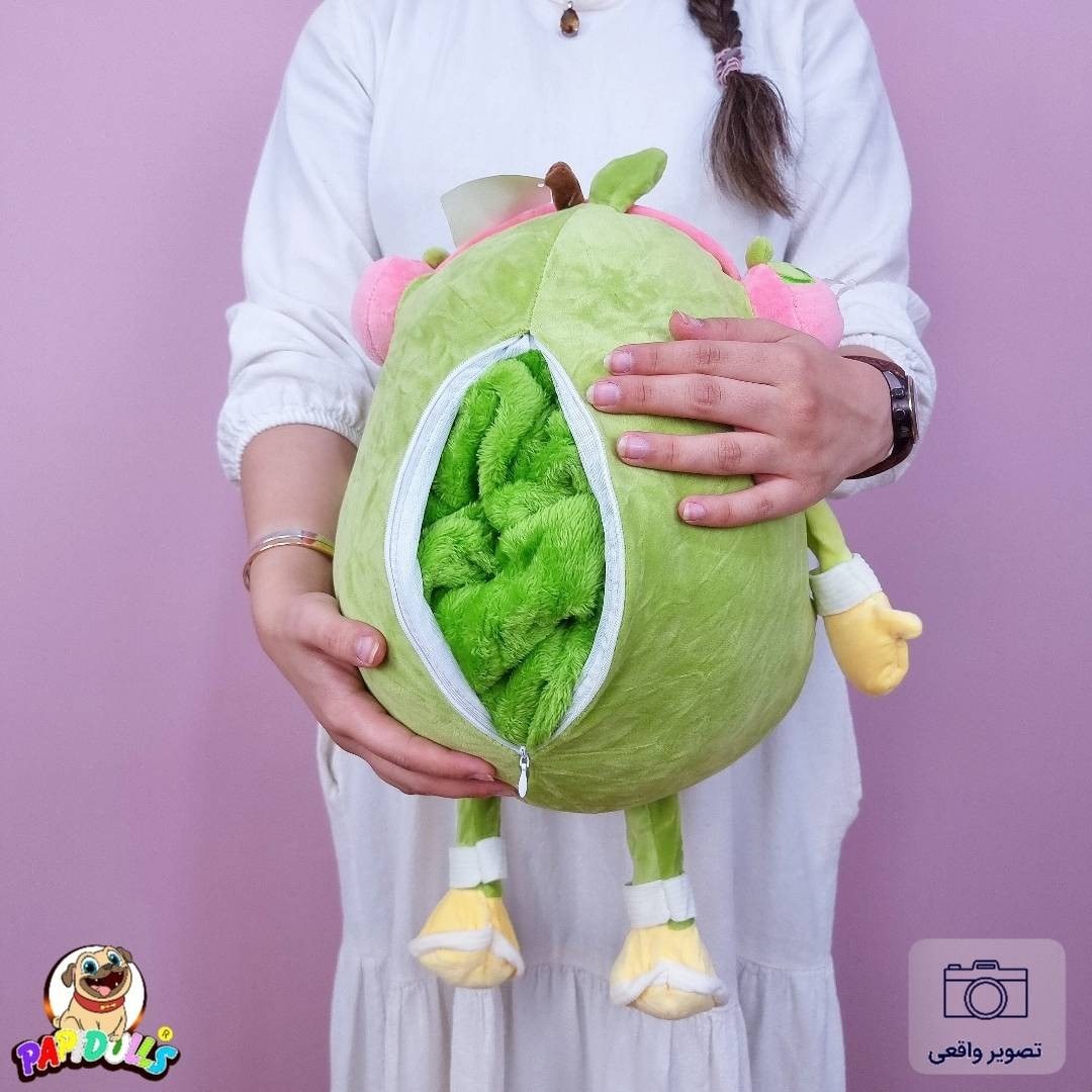 عروسک پتودار طرح آووکادو سایز ۵۰ سانتی‌متر به همراه پتو