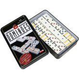 بازی فکری دومینو سرامیکی ۲۸ تکه جعبه فلزی