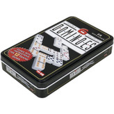 بازی فکری دومینو سرامیکی ۲۸ تکه جعبه فلزی