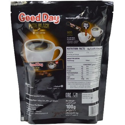 قهوه فوری گوددی بسته ۴۰ عددی مدل پور بلک