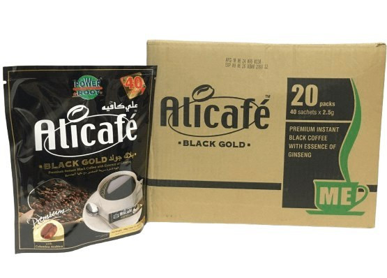 قهوه فوری علی کافه بلک گلد بسته ۴۰ عددی کارتن ۲۰ عددی