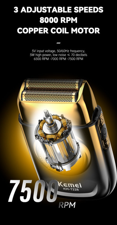 ماشین اصلاح کیمی مدل KM-T228 با تکنولوژی برش مستقیم و ضد آب