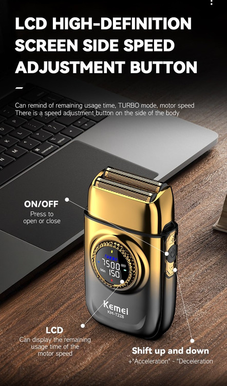 ماشین اصلاح کیمی مدل KM-T228 با تکنولوژی برش مستقیم و ضد آب