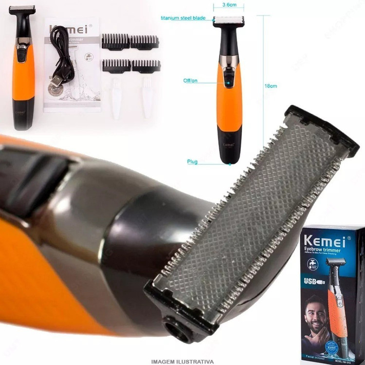 ماشین اصلاح کیمی مدل KM-1910 ضد آب با تیغه استیل و برش مستقیم