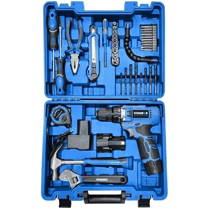 کیت دریل پیچ گوشتی شارژی ویوارکس 12 ولت 40 پارچه دو باتری مدل VR1240-CDK