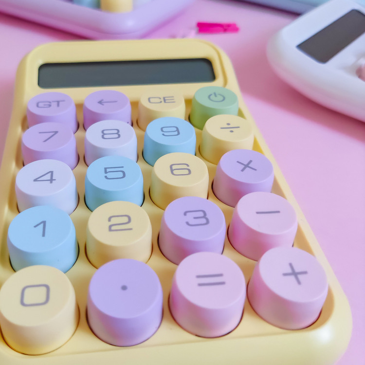 ماشین حساب پاستلی دکمه رنگی سایز کوچک