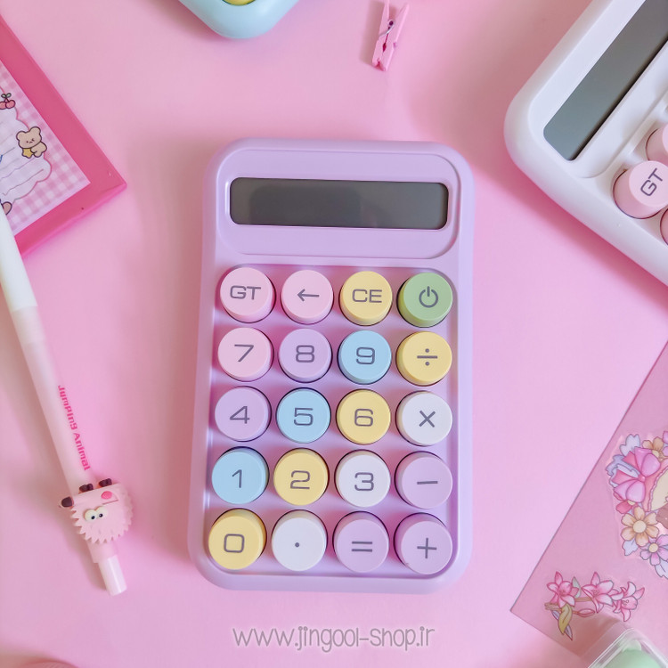 ماشین حساب پاستلی دکمه رنگی سایز کوچک