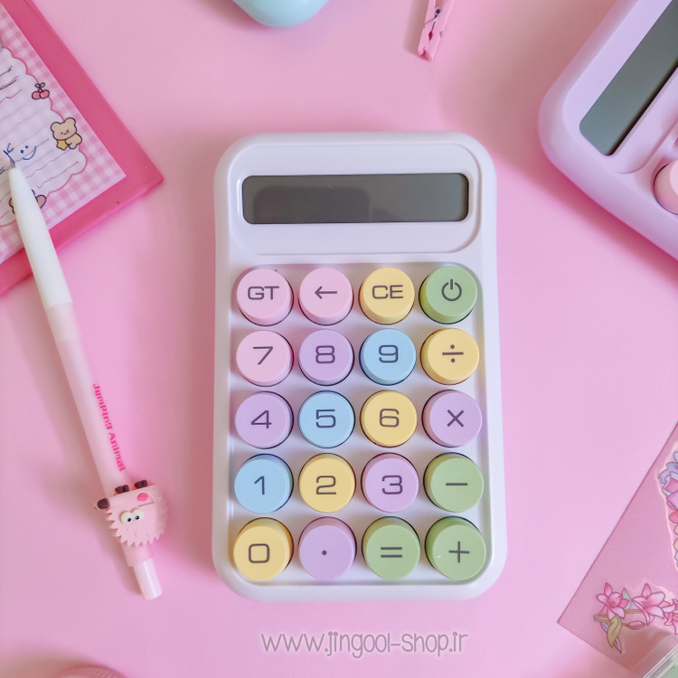 ماشین حساب پاستلی دکمه رنگی سایز کوچک