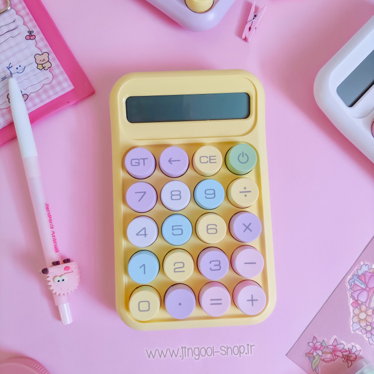 ماشین حساب پاستلی دکمه رنگی سایز کوچک