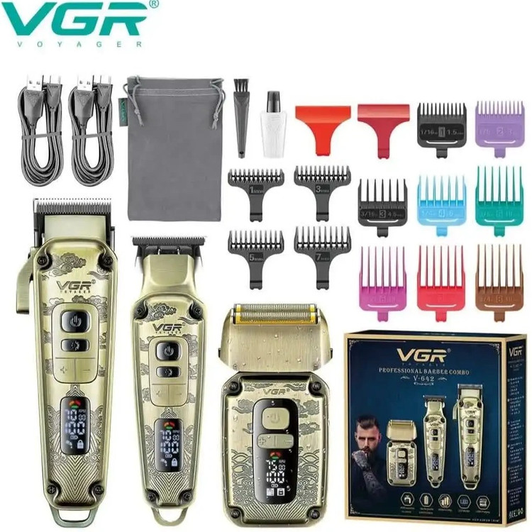 ماشین اصلاح وی جی آر مدل V642 با تیغه سرامیک و ضد آب