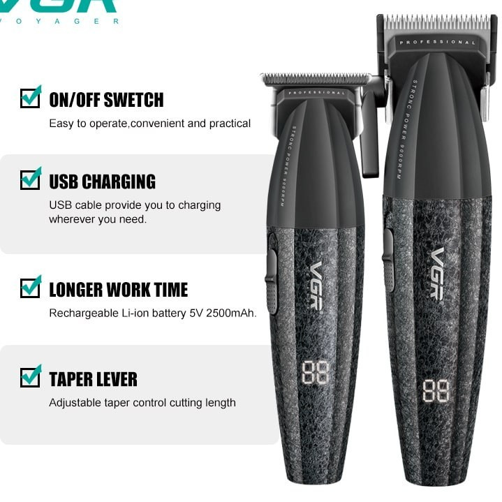 ماشین اصلاح وی جی آر مدل VGR V-640 با تیغه سرامیک و برش مستقیم