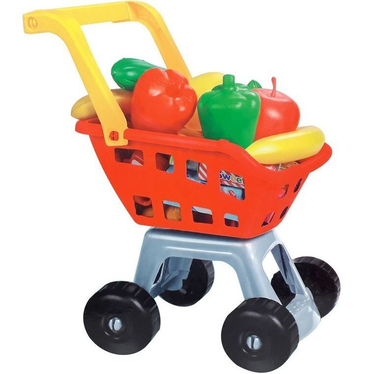 اسباب بازی سوپرمارکت ۶۵ قطعه با چرخ خرید مناسب کودک و خردسال