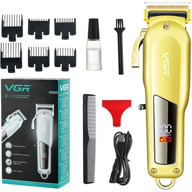 ماشین اصلاح وی جی آر مدل V-278 با تیغه استیل و برش مستقیم