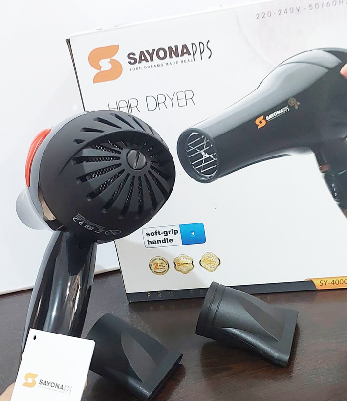 سشوار سایونا مدل SY-400GOLD با باد سرد و متمرکزکننده