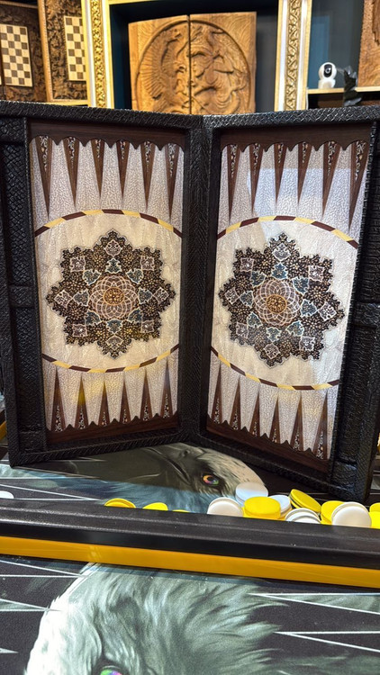 تخته نرد چرمی طرح برف