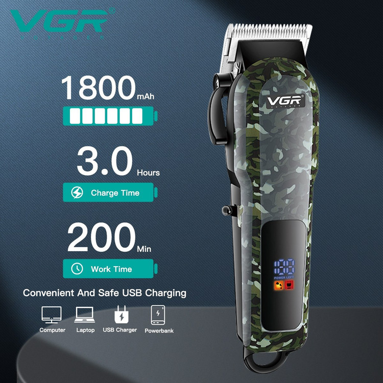 ماشین اصلاح وی جی آر مدل V-665 با تیغه استیل ضد زنگ
