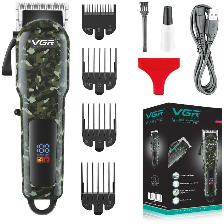 ماشین اصلاح وی جی آر مدل V-665 با تیغه استیل ضد زنگ