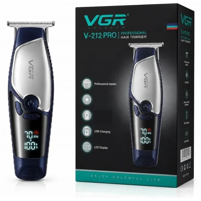 ماشین اصلاح وی جی آر مدل V-212 PRO با تیغه استیل